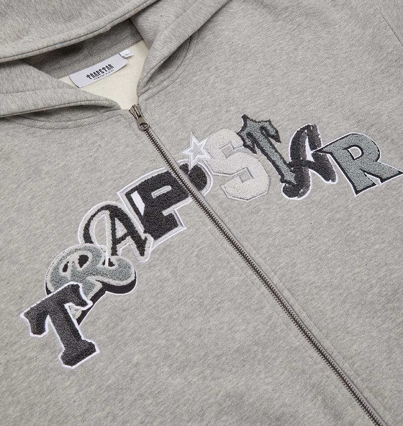 Trapstar Tracksuits Clearance NZ Grey Wildcard Chenille Hoodie Mens